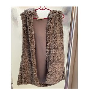 Grey fuzzy vest